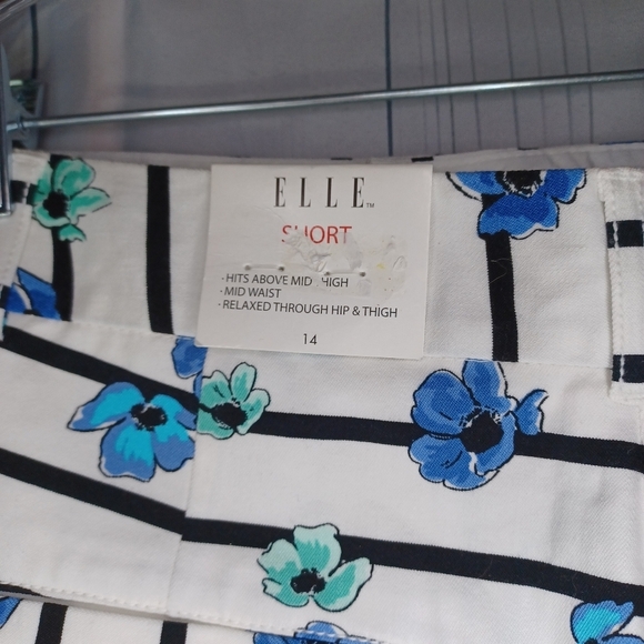 Elle Chino stretch striped floral print shorts NWT - Picture 6 of 7